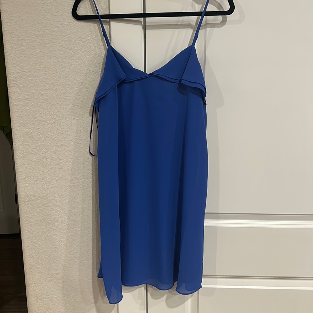Naked Zebra Royal Blue Chiffon Dress - Never Worn - Size Large - L